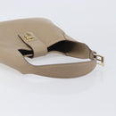 Salvatore Ferragamo Gancini Shoulder Bag Leather Beige Gold Auth 206791A-7