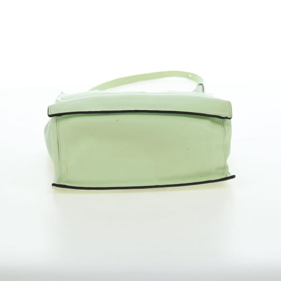 Valentino Hand Bag Leather 2way Green Gold Auth 206792A