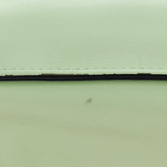Valentino Hand Bag Leather 2way Green Gold Auth 206792A