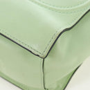 Valentino Hand Bag Leather 2way Green Gold Auth 206792A-17