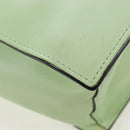 Valentino Hand Bag Leather 2way Green Gold Auth 206792A-18