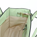 Valentino Hand Bag Leather 2way Green Gold Auth 206792A-23