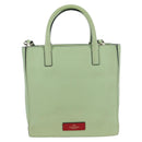 Valentino Hand Bag Leather 2way Green Gold Auth 206792A-2