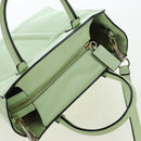 Valentino Hand Bag Leather 2way Green Gold Auth 206792A-8