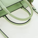 Valentino Hand Bag Leather 2way Green Gold Auth 206792A-9
