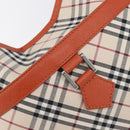 BURBERRY Nova Check Shoulder Bag Canvas Beige Silver Auth 206794V-17