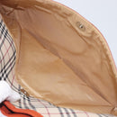 BURBERRY Nova Check Shoulder Bag Canvas Beige Silver Auth 206794V-24