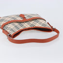 BURBERRY Nova Check Shoulder Bag Canvas Beige Silver Auth 206794V-7