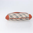 BURBERRY Nova Check Shoulder Bag Canvas Beige Silver Auth 206794V-5