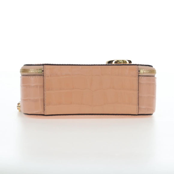 Chloe Chain Shoulder Bag Leather 2way Pink Gold Auth 206795M
