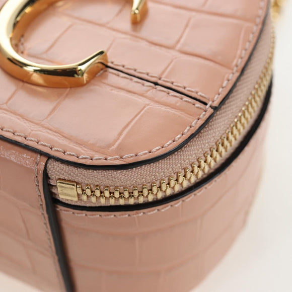 Chloe Chain Shoulder Bag Leather 2way Pink Gold Auth 206795M