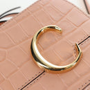 Chloe Chain Shoulder Bag Leather 2way Pink Gold Auth 206795M-21