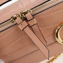 Chloe Chain Shoulder Bag Leather 2way Pink Gold Auth 206795M-22