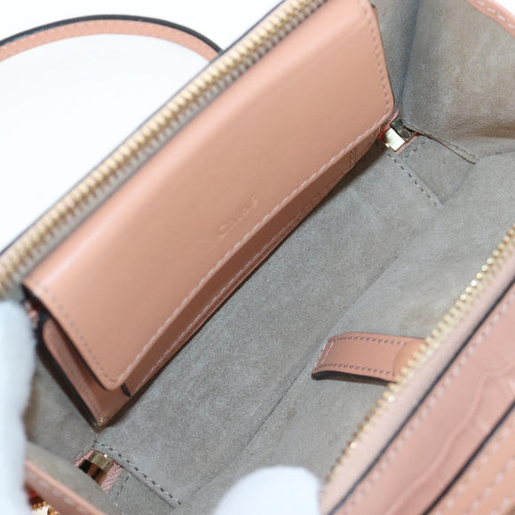 Chloe Chain Shoulder Bag Leather 2way Pink Gold Auth 206795M