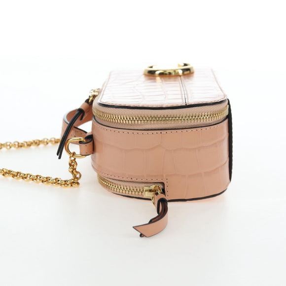 Chloe Chain Shoulder Bag Leather 2way Pink Gold Auth 206795M