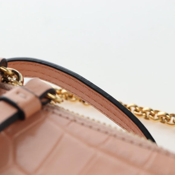 Chloe Chain Shoulder Bag Leather 2way Pink Gold Auth 206795M