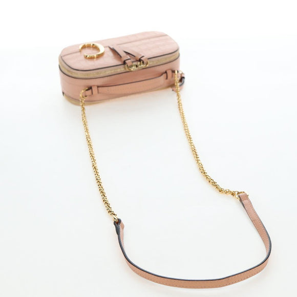 Chloe Chain Shoulder Bag Leather 2way Pink Gold Auth 206795M