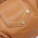 CELINE Shoulder Bag Leather Brown Gold Auth 206796V-18