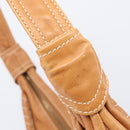 CELINE Shoulder Bag Leather Brown Gold Auth 206796V-21