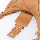CELINE Shoulder Bag Leather Brown Gold Auth 206796V-23
