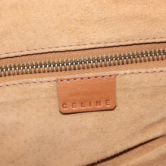 CELINE Shoulder Bag Leather Brown Gold Auth 206796V