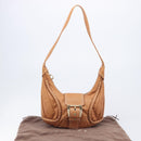 CELINE Shoulder Bag Leather Brown Gold Auth 206796V-12