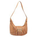 CELINE Shoulder Bag Leather Brown Gold Auth 206796V-13
