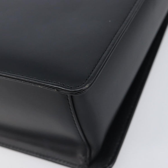 BURBERRY Shoulder Bag Leather Black Silver Auth 206797A