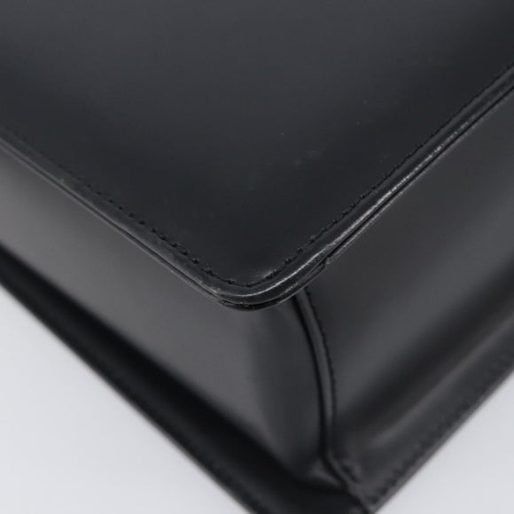 BURBERRY Shoulder Bag Leather Black Silver Auth 206797A