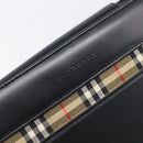 BURBERRY Shoulder Bag Leather Black Silver Auth 206797A-18