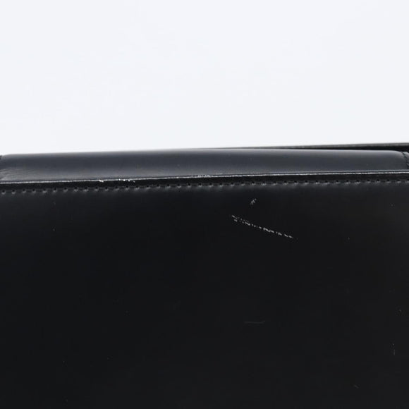 BURBERRY Shoulder Bag Leather Black Silver Auth 206797A