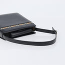 BURBERRY Shoulder Bag Leather Black Silver Auth 206797A-8