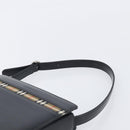 BURBERRY Shoulder Bag Leather Black Silver Auth 206797A-14