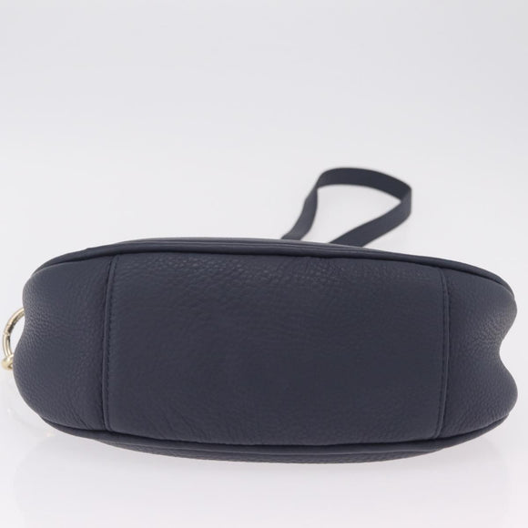 Vivienne Westwood Hand Bag Leather 2way Navy Gold Auth 206798A