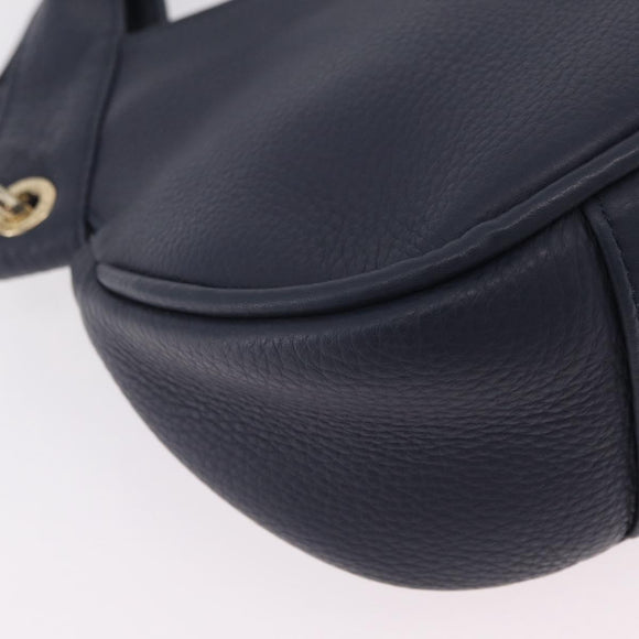 Vivienne Westwood Hand Bag Leather 2way Navy Gold Auth 206798A