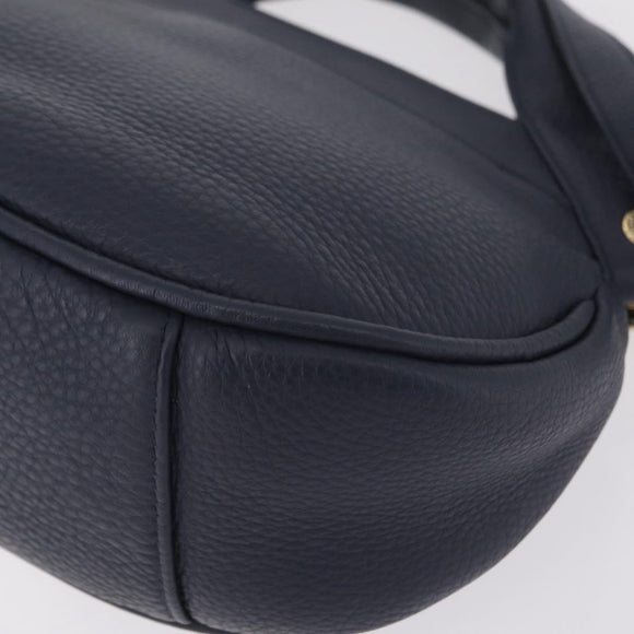 Vivienne Westwood Hand Bag Leather 2way Navy Gold Auth 206798A