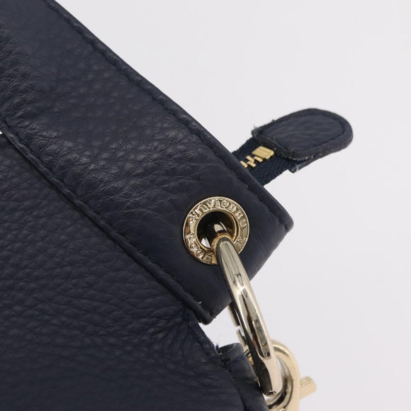 Vivienne Westwood Hand Bag Leather 2way Navy Gold Auth 206798A