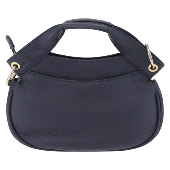 Vivienne Westwood Hand Bag Leather 2way Navy Gold Auth 206798A