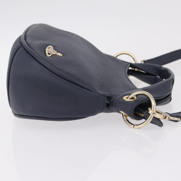 Vivienne Westwood Hand Bag Leather 2way Navy Gold Auth 206798A