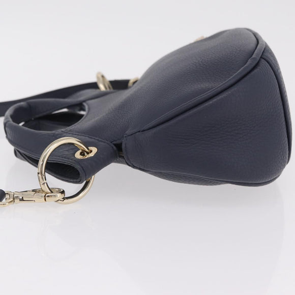 Vivienne Westwood Hand Bag Leather 2way Navy Gold Auth 206798A
