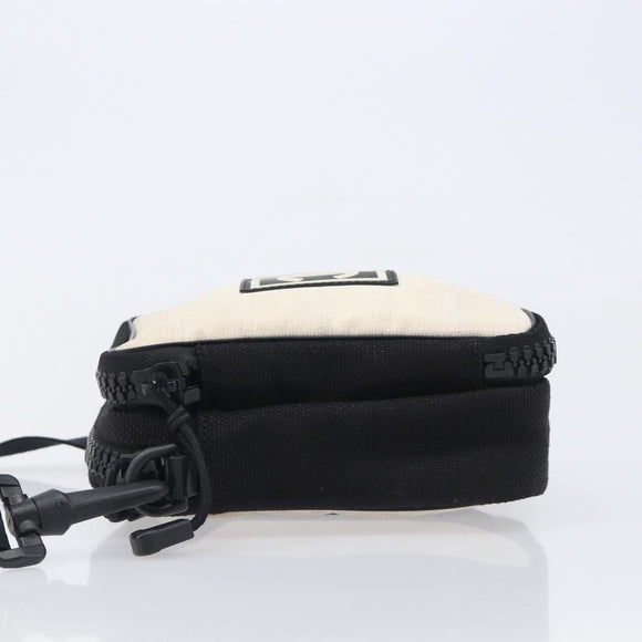 CHANEL Sports Line Shoulder Bag Canvas Ivory CC Auth 206799A