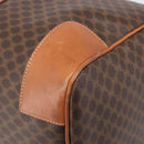 CELINE Macadam Canvas Boston Bag PVC Leather Brown Gold Auth 206801-12