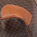 CELINE Macadam Canvas Boston Bag PVC Leather Brown Gold Auth 206801-13