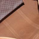 CELINE Macadam Canvas Boston Bag PVC Leather Brown Gold Auth 206801-20