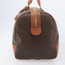 CELINE Macadam Canvas Boston Bag PVC Leather Brown Gold Auth 206801-4
