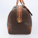 CELINE Macadam Canvas Boston Bag PVC Leather Brown Gold Auth 206801-5