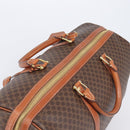 CELINE Macadam Canvas Boston Bag PVC Leather Brown Gold Auth 206801-6