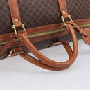 CELINE Macadam Canvas Boston Bag PVC Leather Brown Gold Auth 206801-7