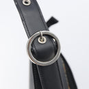 BURBERRY Shoulder Bag Leather Black Silver Auth 206802-10