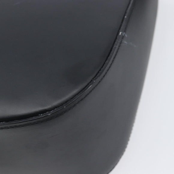 BURBERRY Shoulder Bag Leather Black Silver Auth 206802